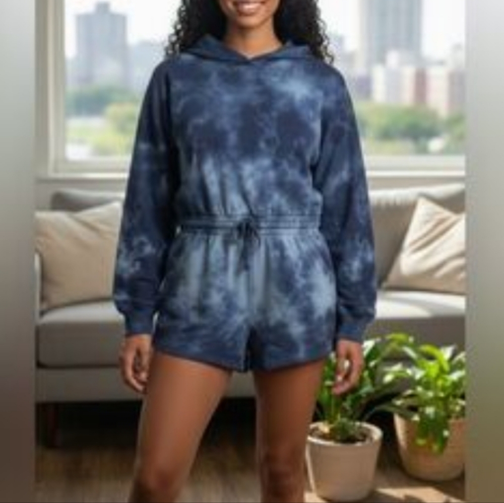 Free People Movement Blue Tye Dye Romper